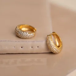 MARY CRYSTAL GOLDEN CREOL EARRING