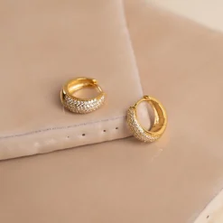 MARY CRYSTAL GOLDEN CREOL EARRING