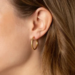 MATILDA LARGE GOLDEN CREOL EARRING - Sisi Copenhagen