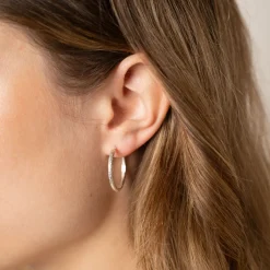 MATILDA LARGE SILVER CREOL EARRING - Sisi Copenhagen