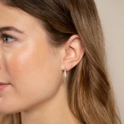MATILDA LARGE SILVER CREOL EARRING - Sisi Copenhagen