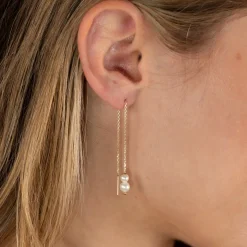 MEGHAN PEARL SOLID GOLD EARRING