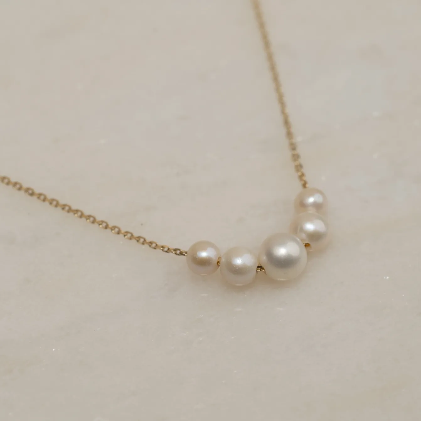 MEGHAN PEARL SOLID GOLD NECKLACE