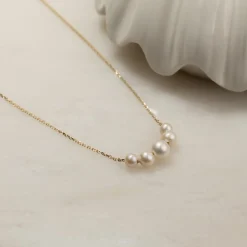 MEGHAN PEARL SOLID GOLD NECKLACE