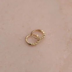Miley Hvid Topas Massiv Guld Ørering - Sisi Copenhagen