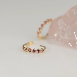MILEY PINK TOPAZ SOLID GOLD EARRING