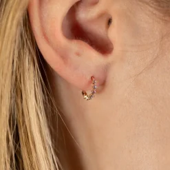 MILEY PURPLE AMETHYST SOLID GOLD EARRING