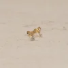 NAIDA CRYSTAL SOLID GOLD EARRING