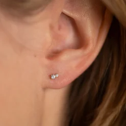 NAIDA CRYSTAL SOLID GOLD EARRING