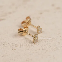 NAIDA CRYSTAL SOLID GOLD EARRING