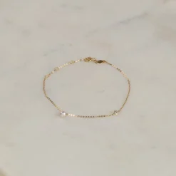 NICOLE PEARL SOLID GOLD BRACELET