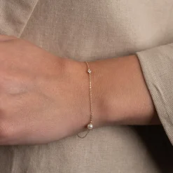 NICOLE PEARL SOLID GOLD BRACELET