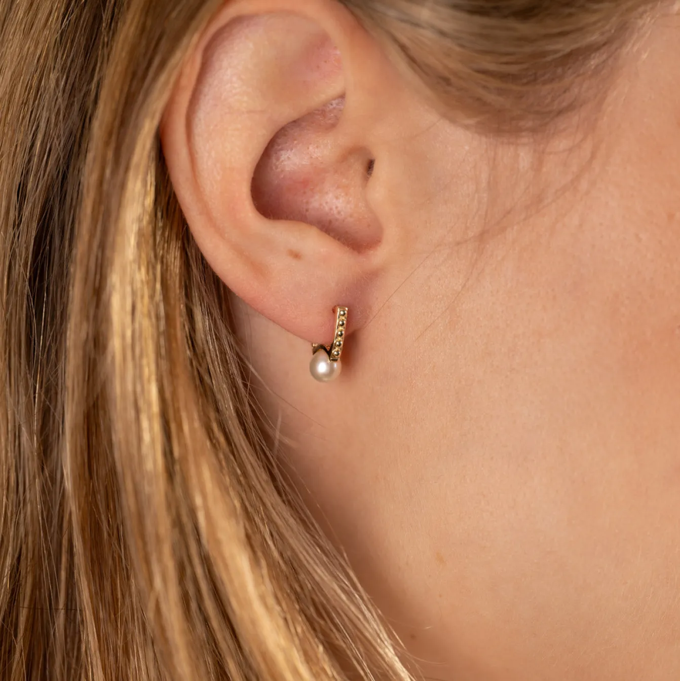 NIKOLA PEARL SOLID GOLD EARRING