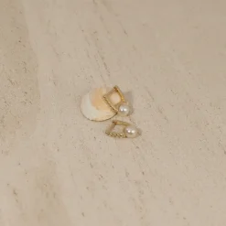 NIKOLA PEARL SOLID GOLD EARRING
