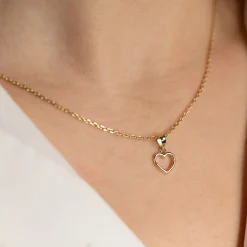 OPEN HEART SOLID GOLD PENDANT