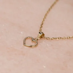 OPEN HEART SOLID GOLD PENDANT