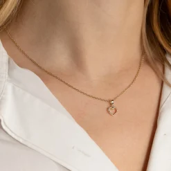 OPEN HEART SOLID GOLD PENDANT