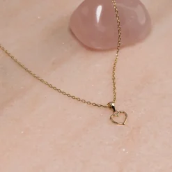 OPEN HEART SOLID GOLD PENDANT