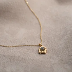 OPHELIA DARK GREY GOLDEN PENDANT