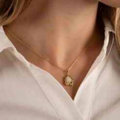 OPHELIA LIGHT GREY GOLDEN PENDANT