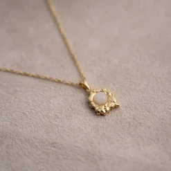OPHELIA LIGHT GREY GOLDEN PENDANT