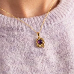 OPHELIA PURPLE GOLDEN PENDANT