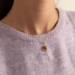 OPHELIA PURPLE GOLDEN PENDANT