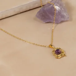 OPHELIA PURPLE GOLDEN PENDANT