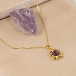OPHELIA PURPLE GOLDEN PENDANT