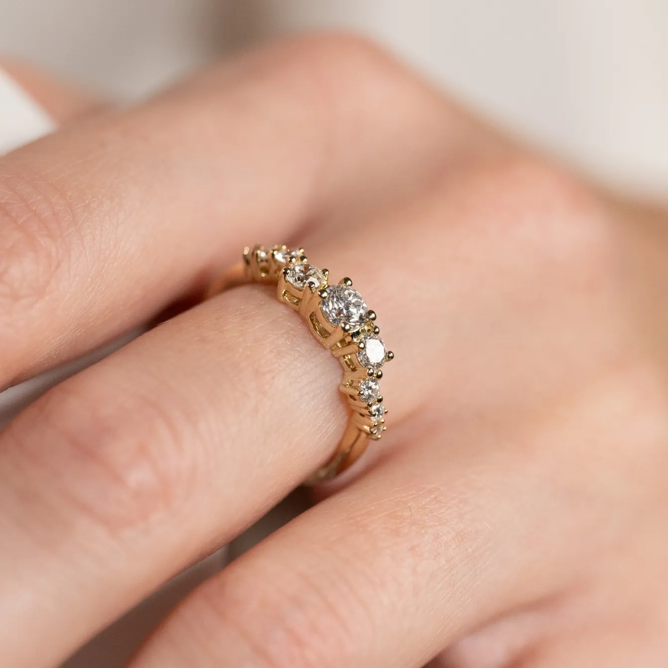 ORGANIC CLUSTER DIAMOND RING - 0.7ct - YG