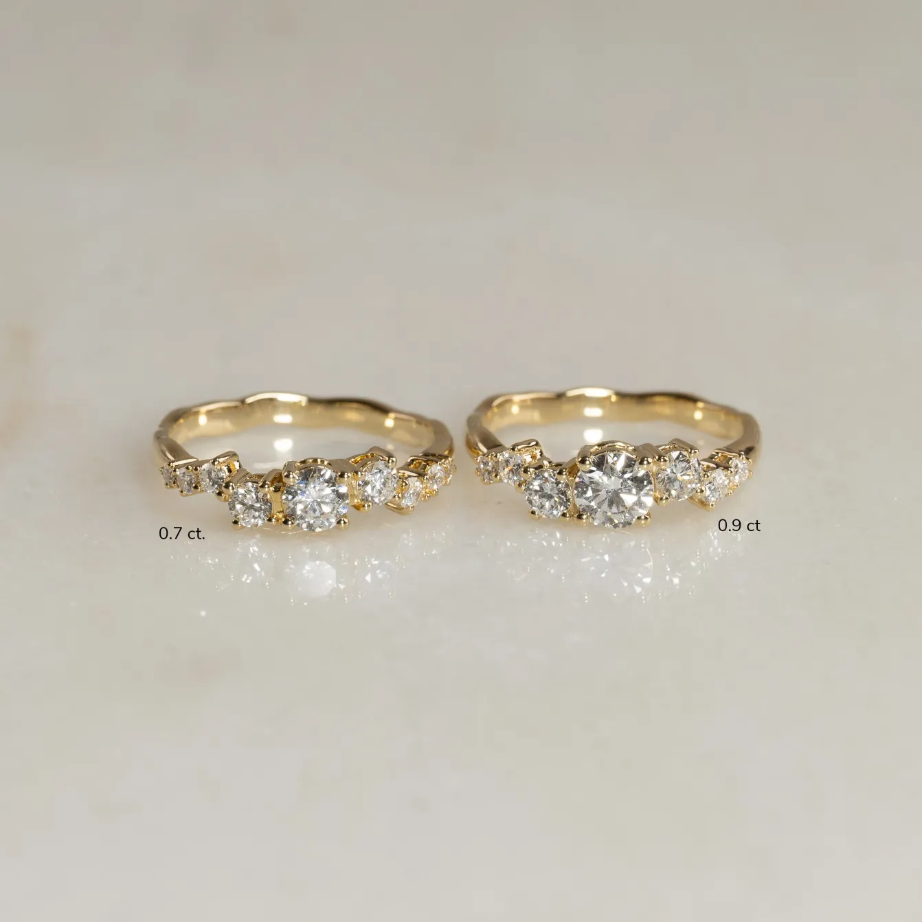 ORGANIC CLUSTER DIAMOND RING - 0.7ct - YG