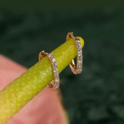 OVAL DIAMOND CREOL EARRING - 0.45ct - YG