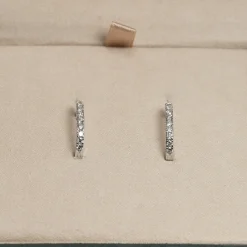 OVAL DIAMOND CREOL EARRING - 0.45ct - WG