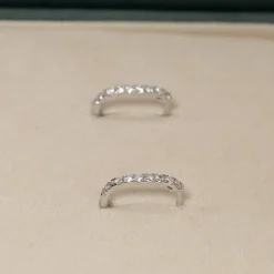 OVAL DIAMOND CREOL EARRING - 0.45ct - WG