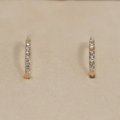 OVAL DIAMOND CREOL EARRING - 0.45ct - YG
