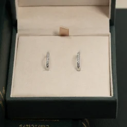 OVAL DIAMOND CREOL EARRING - 0.45ct - WG