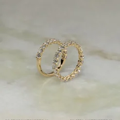 OVAL-CUT HALF-ALLIANCE DIAMOND RING - 1.0ct - YG