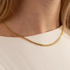 Panserarmbånd forgyldt sølv | Elegante smykker i panserkæde