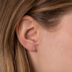 PARIS CRYSTAL SOLID GOLD STUD EARRING - Sisi Copenhagen