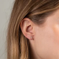 PARIS CRYSTAL SOLID GOLD STUD EARRING - Sisi Copenhagen