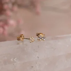 PARIS CRYSTAL SOLID GOLD STUD EARRING - Sisi Copenhagen