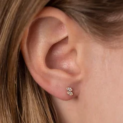 PARIS CRYSTAL SOLID GOLD STUD EARRING - Sisi Copenhagen