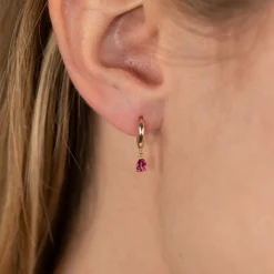 PAULA PINK TOPAZ SOLID GOLD EARRING