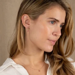 PAULA PINK TOPAZ SOLID GOLD EARRING