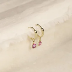 PAULA PINK TOPAZ SOLID GOLD EARRING