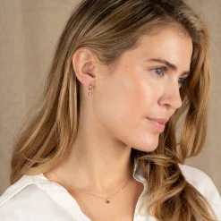 PAULA PURPLE AMETHYST SOLID GOLD EARRING