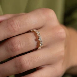 PEAR ALLIANCE CLUSTER DIAMOND RING - 1.2ct - YG