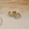 PENELOPE BLUE GOLDEN CREOL EARRING