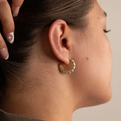 PENELOPE BLUE GOLDEN CREOL EARRING