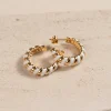 PENELOPE WHITE GOLDEN CREOL EARRING - Sisi Copenhagen